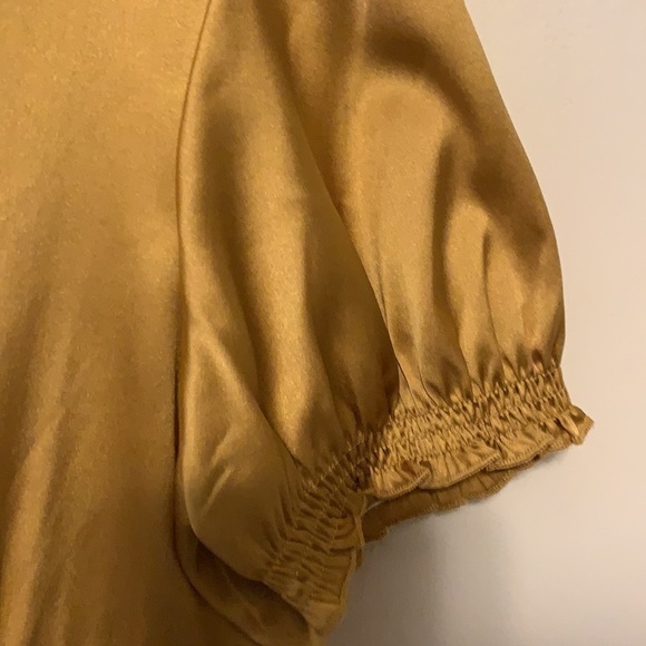 BCBG Silk Charmeuse Puffy Sleeve Top L - Picture 4 of 8